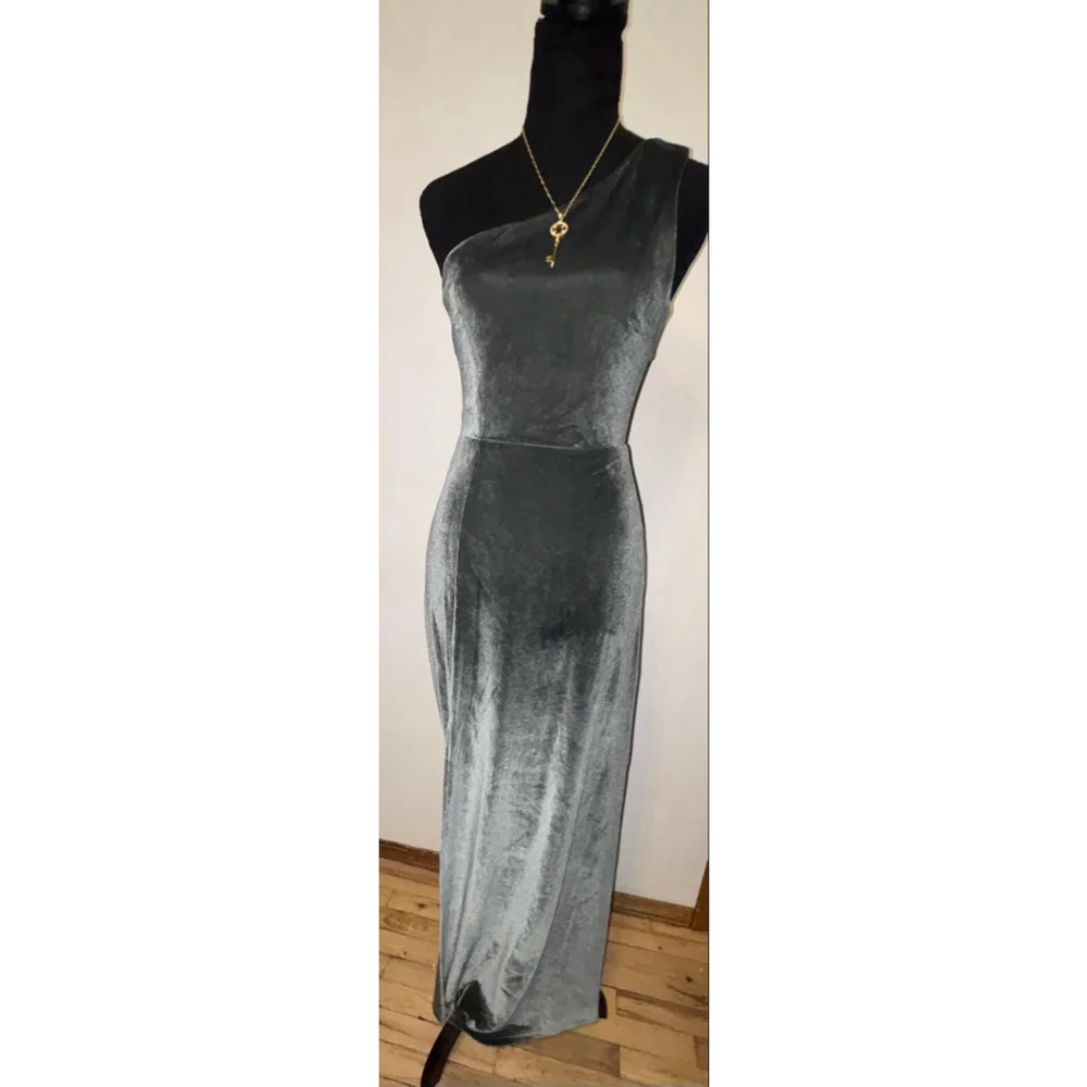 Baltic Born Velvet Whimsigoth One Shoulder Maxi Dress Soft Stretch size XS